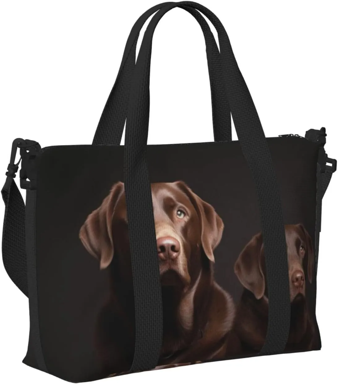 Travel Duffle Bag Weekender Bags for Men Women Adjustable Large Capacity Weekender Overnight Bag Carry On Tote Bags Waterproof Sport Gym Bag for Travel Yoga, Brown Labrador Retriever, One Size
