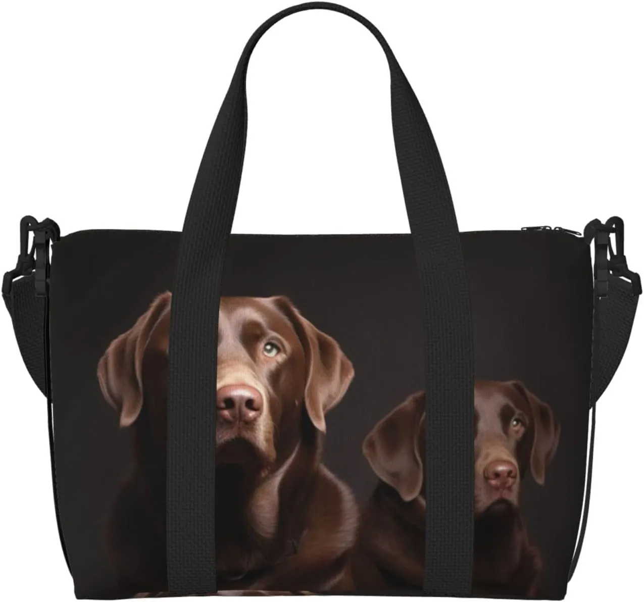 Travel Duffle Bag Weekender Bags for Men Women Adjustable Large Capacity Weekender Overnight Bag Carry On Tote Bags Waterproof Sport Gym Bag for Travel Yoga, Brown Labrador Retriever, One Size