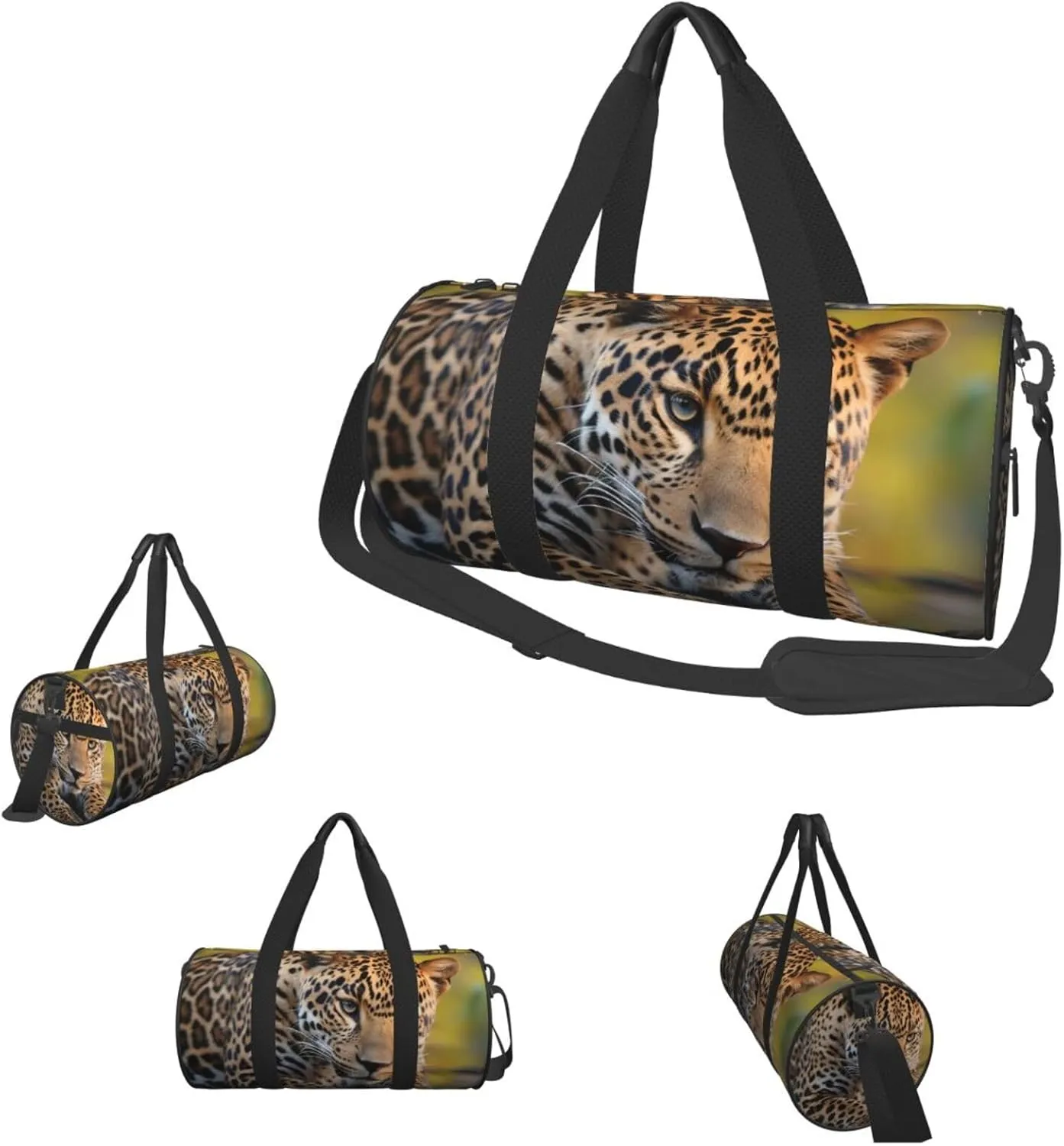 Travel Duffle Bag Weekender Bags for Men Women with Shoe Compartment Large Capacity Weekender Overnight Bag African Leopard Carry On Tote Bags Sport Gym Bag for Travel Yoga