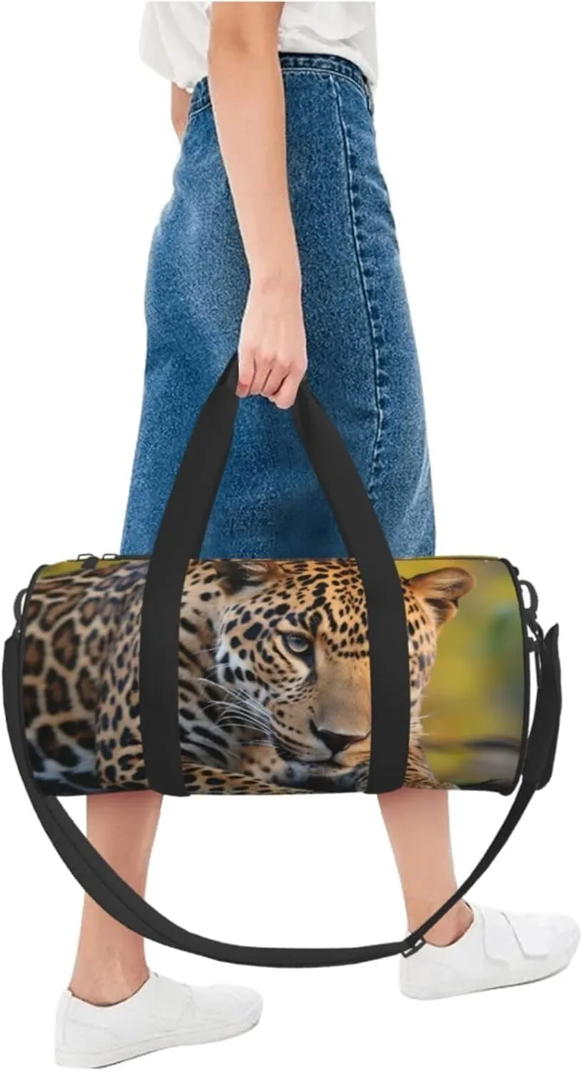 Travel Duffle Bag Weekender Bags for Men Women with Shoe Compartment Large Capacity Weekender Overnight Bag African Leopard Carry On Tote Bags Sport Gym Bag for Travel Yoga