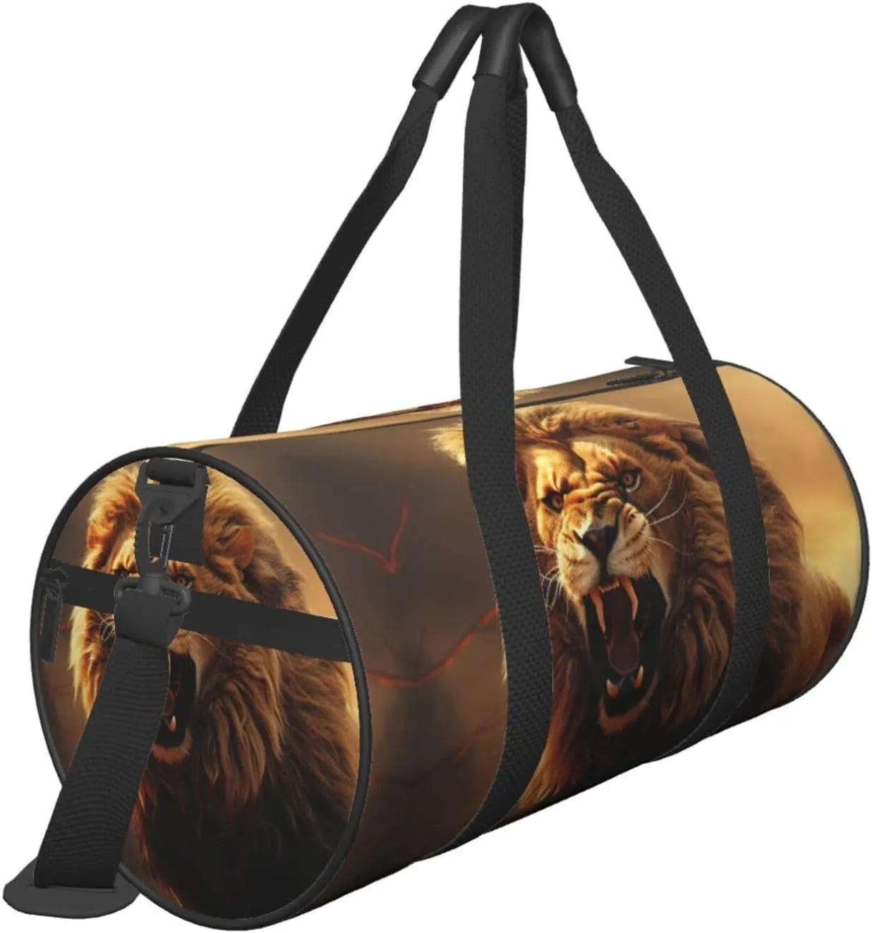 Travel Duffle Bag Weekender Bags for Men Women with Shoe Compartment Large Capacity Weekender Overnight Bag Angry Roaring Lion Carry On Tote Bags Sport Gym Bag for Travel Yoga