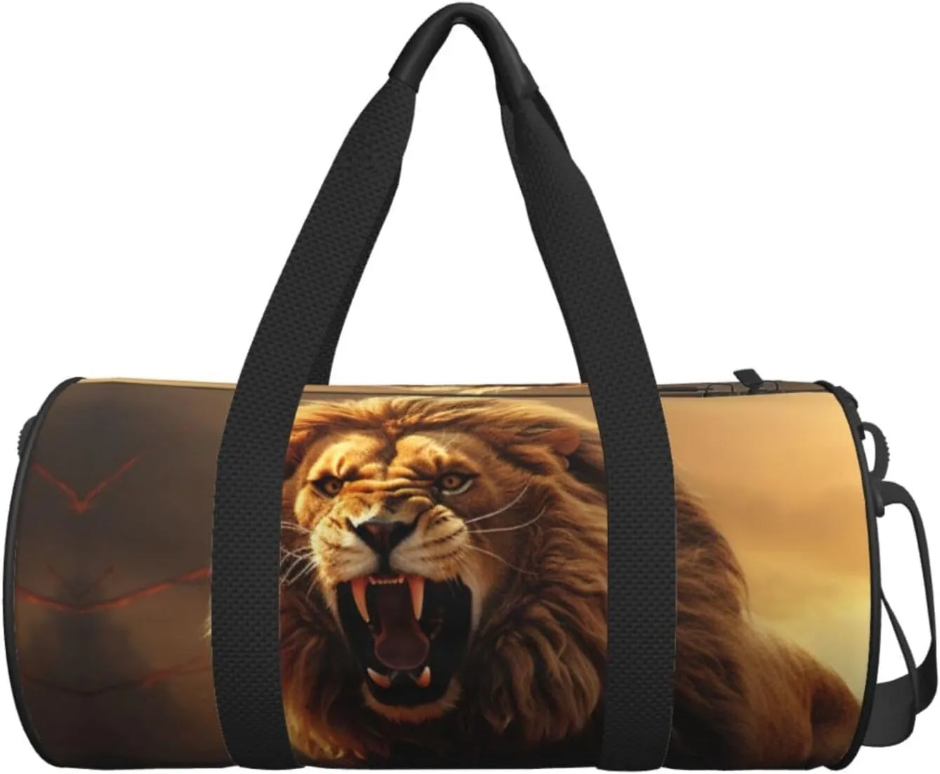 Travel Duffle Bag Weekender Bags for Men Women with Shoe Compartment Large Capacity Weekender Overnight Bag Angry Roaring Lion Carry On Tote Bags Sport Gym Bag for Travel Yoga