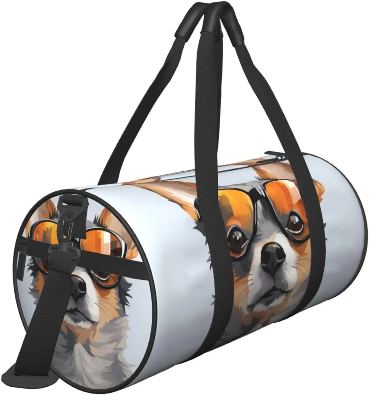 Travel Duffle Bag Weekender Bags For Men Women With Shoe Compartment Large Capacity Weekender Overnight Bag Chihuahua Dog Glasses Carry On Tote Bags Sport Gym Bag For Travel Yoga