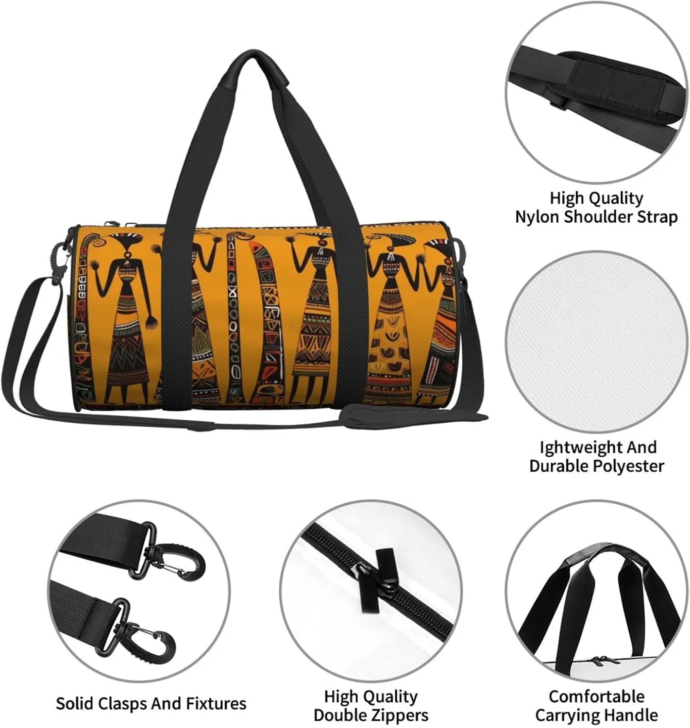 Travel Duffle Bag Weekender Bags For Men Women With Shoe Compartment Large Capacity Weekender Overnight Bag Creative African Culture2 Carry On Tote Bags Sport Gym Bag For Travel Yoga