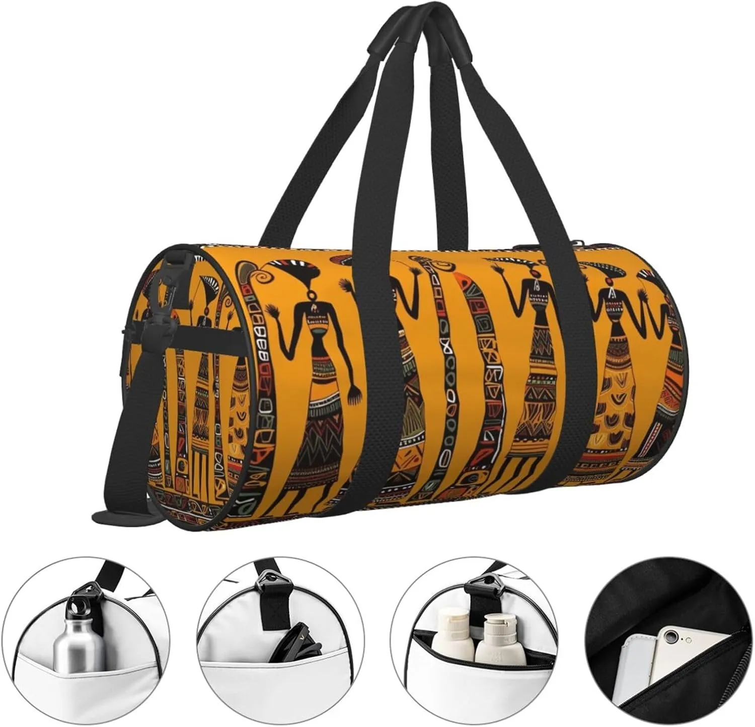 Travel Duffle Bag Weekender Bags For Men Women With Shoe Compartment Large Capacity Weekender Overnight Bag Creative African Culture2 Carry On Tote Bags Sport Gym Bag For Travel Yoga