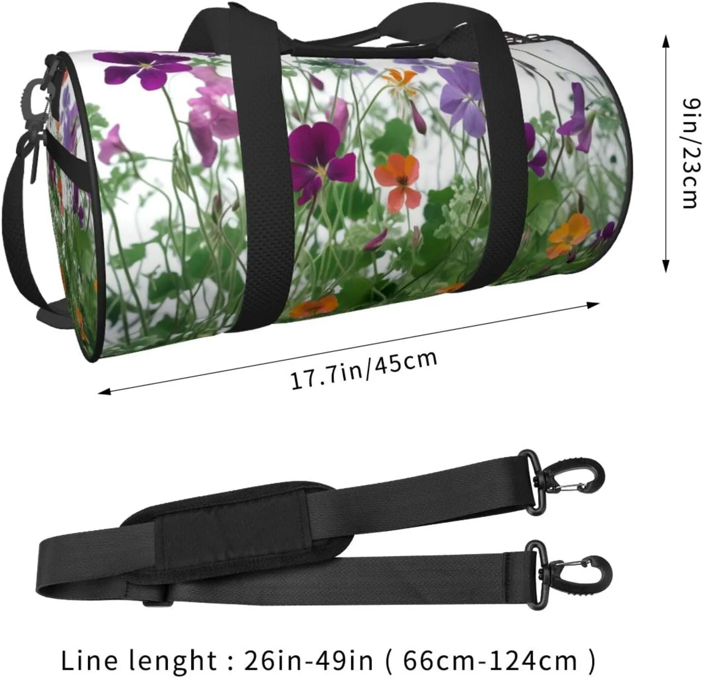 Travel Duffle Bag Weekender Bags For Men Women With Shoe Compartment Large Capacity Weekender Overnight Bag Garden Wildflowers Carry On Tote Bags Sport Gym Bag For Travel Yoga