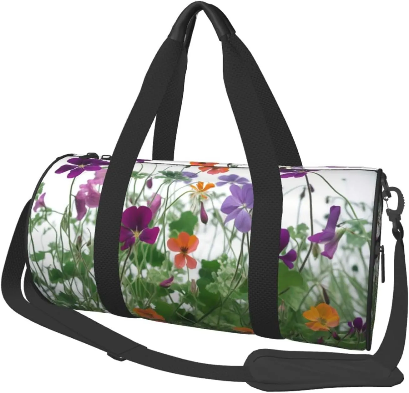 Travel Duffle Bag Weekender Bags For Men Women With Shoe Compartment Large Capacity Weekender Overnight Bag Garden Wildflowers Carry On Tote Bags Sport Gym Bag For Travel Yoga