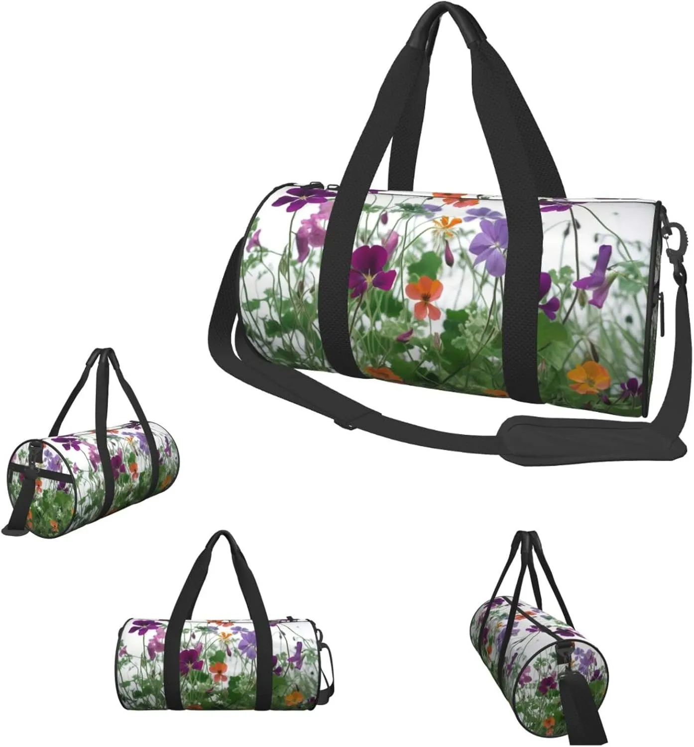 Travel Duffle Bag Weekender Bags For Men Women With Shoe Compartment Large Capacity Weekender Overnight Bag Garden Wildflowers Carry On Tote Bags Sport Gym Bag For Travel Yoga
