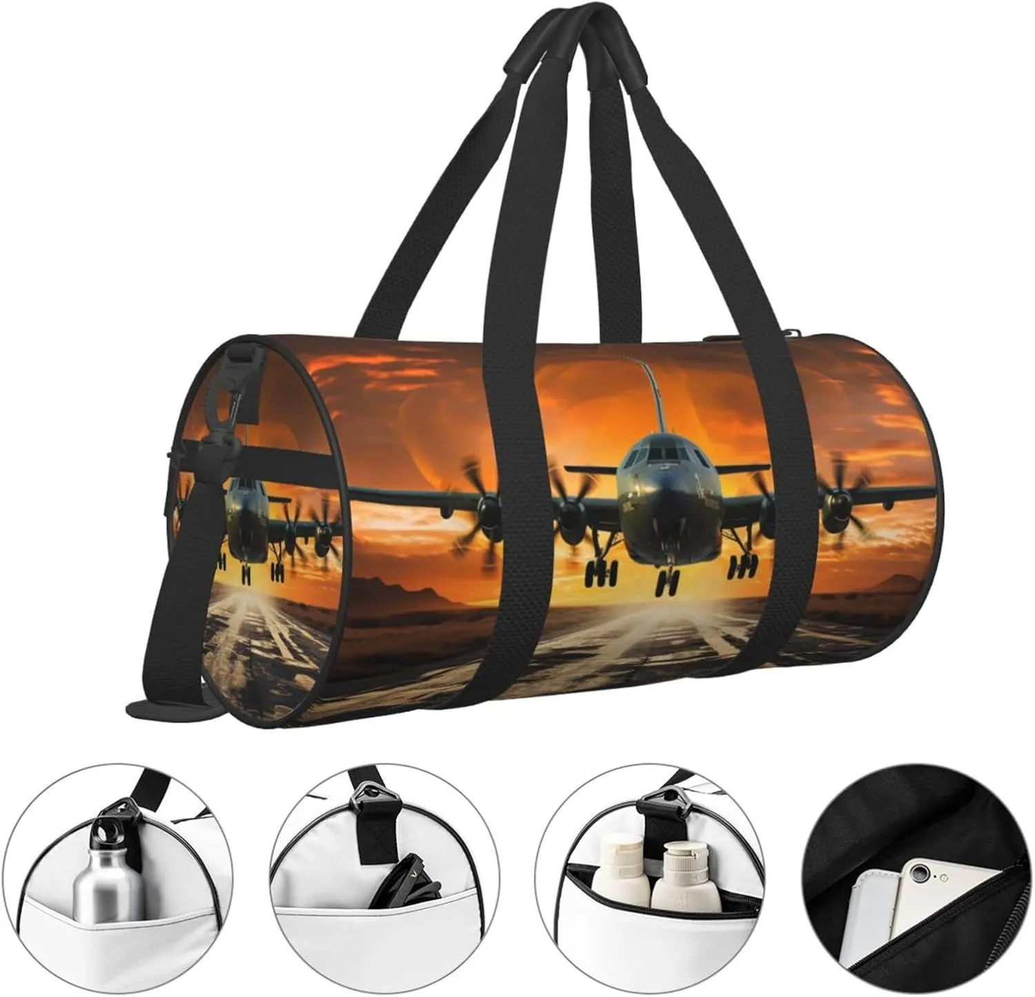 Travel Duffle Bag Weekender Bags For Men Women With Shoe Compartment Large Capacity Weekender Overnight Bag Plane Landing On Runways Carry On Tote Bags Sport Gym Bag For Travel Yoga
