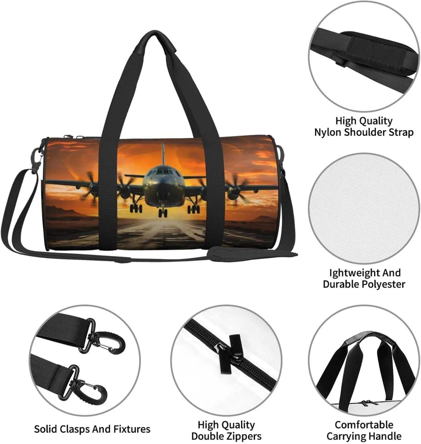 Travel Duffle Bag Weekender Bags For Men Women With Shoe Compartment Large Capacity Weekender Overnight Bag Plane Landing On Runways Carry On Tote Bags Sport Gym Bag For Travel Yoga