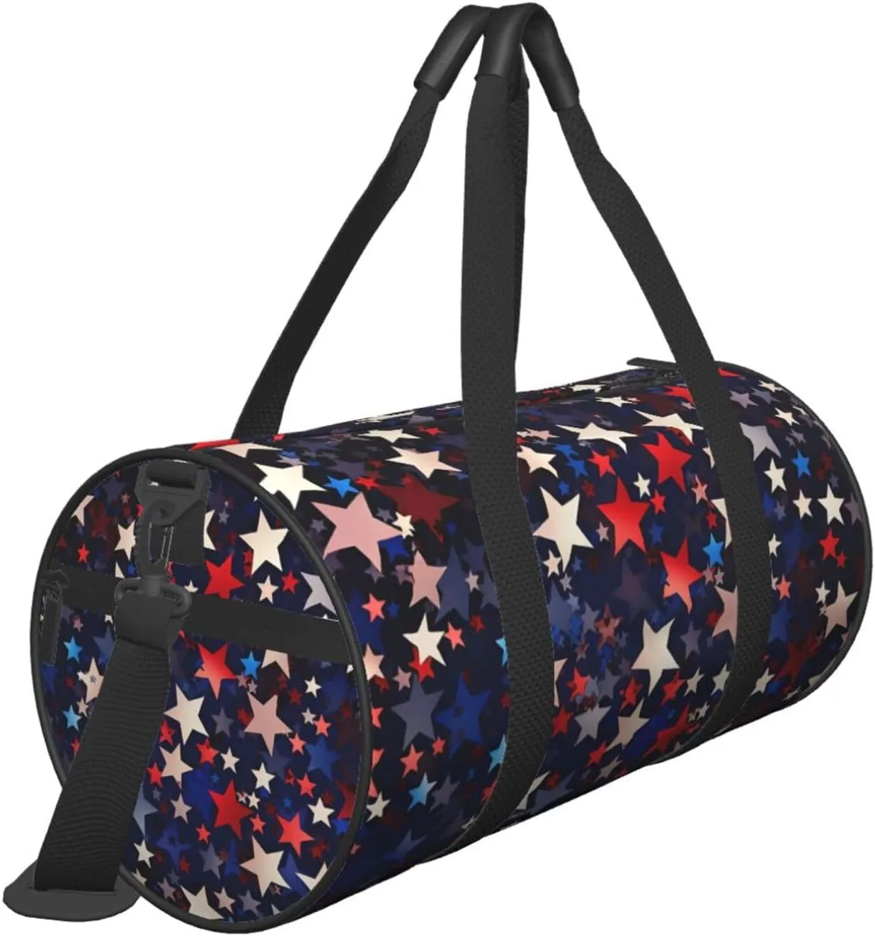 Travel Duffle Bag Weekender Bags For Men Women With Shoe Compartment Large Capacity Weekender Overnight Bag Red Blue Stars American Carry On Tote Bags Sport Gym Bag For Travel Yoga
