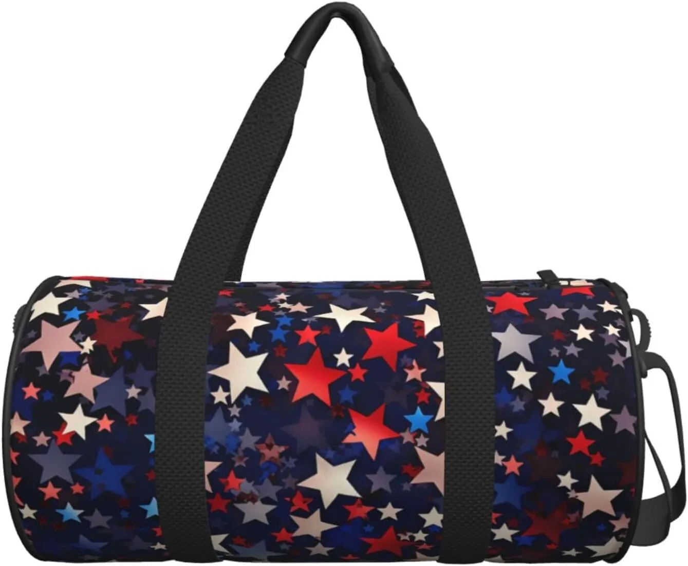 Travel Duffle Bag Weekender Bags For Men Women With Shoe Compartment Large Capacity Weekender Overnight Bag Red Blue Stars American Carry On Tote Bags Sport Gym Bag For Travel Yoga