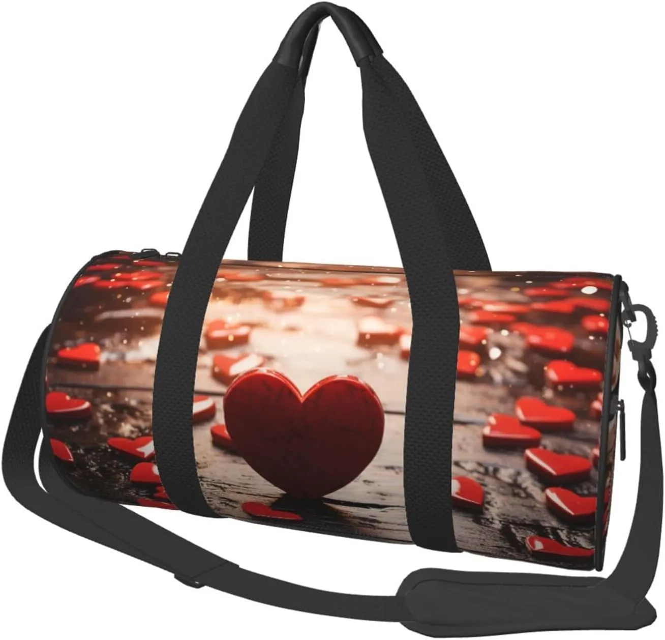 Travel Duffle Bag Weekender Bags For Men Women With Shoe Compartment Large Capacity Weekender Overnight Bag Red Romantic Of Hearts Carry On Tote Bags Sport Gym Bag For Travel Yoga