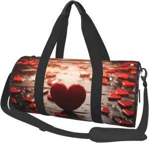 Travel Duffle Bag Weekender Bags For Men Women With Shoe Compartment Large Capacity Weekender Overnight Bag Red Romantic Of Hearts Carry On Tote Bags Sport Gym Bag For Travel Yoga