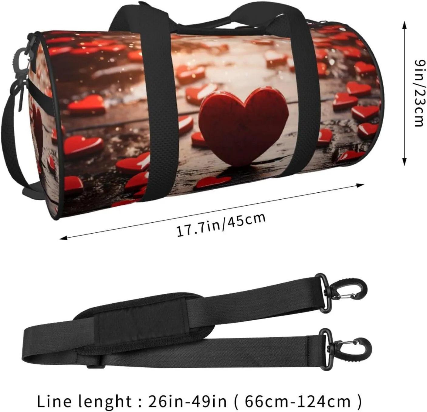 Travel Duffle Bag Weekender Bags For Men Women With Shoe Compartment Large Capacity Weekender Overnight Bag Red Romantic Of Hearts Carry On Tote Bags Sport Gym Bag For Travel Yoga
