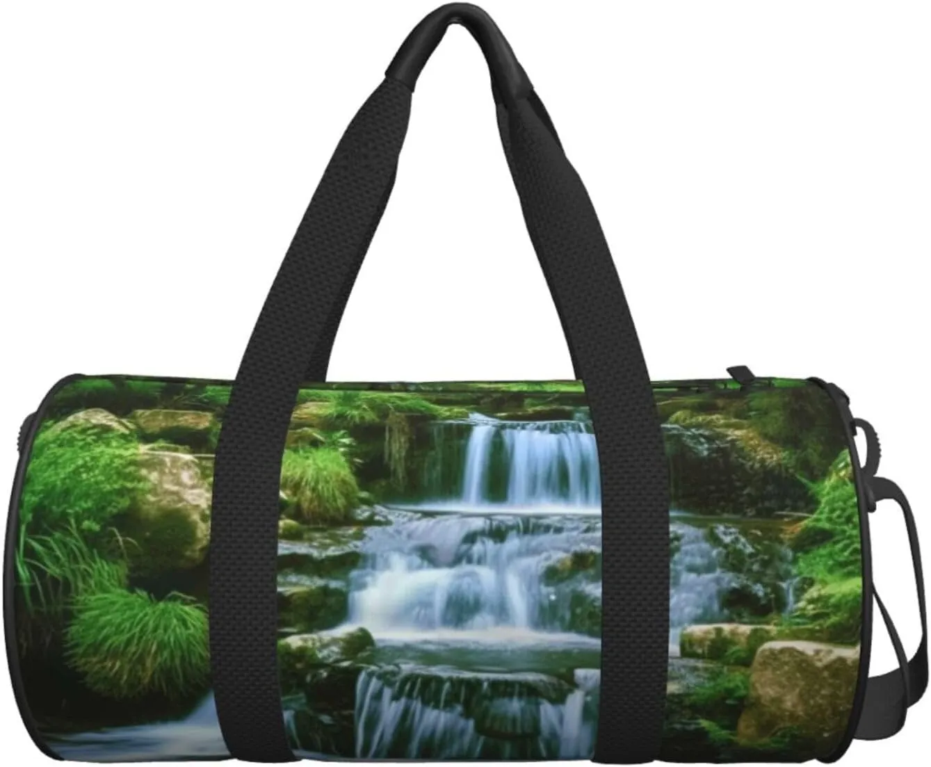 Travel Duffle Bag Weekender Bags for Men Women with Shoe Compartment Large Capacity Weekender Overnight Bag Waterfall Flowing Down Carry On Tote Bags Sport Gym Bag for Travel Yoga