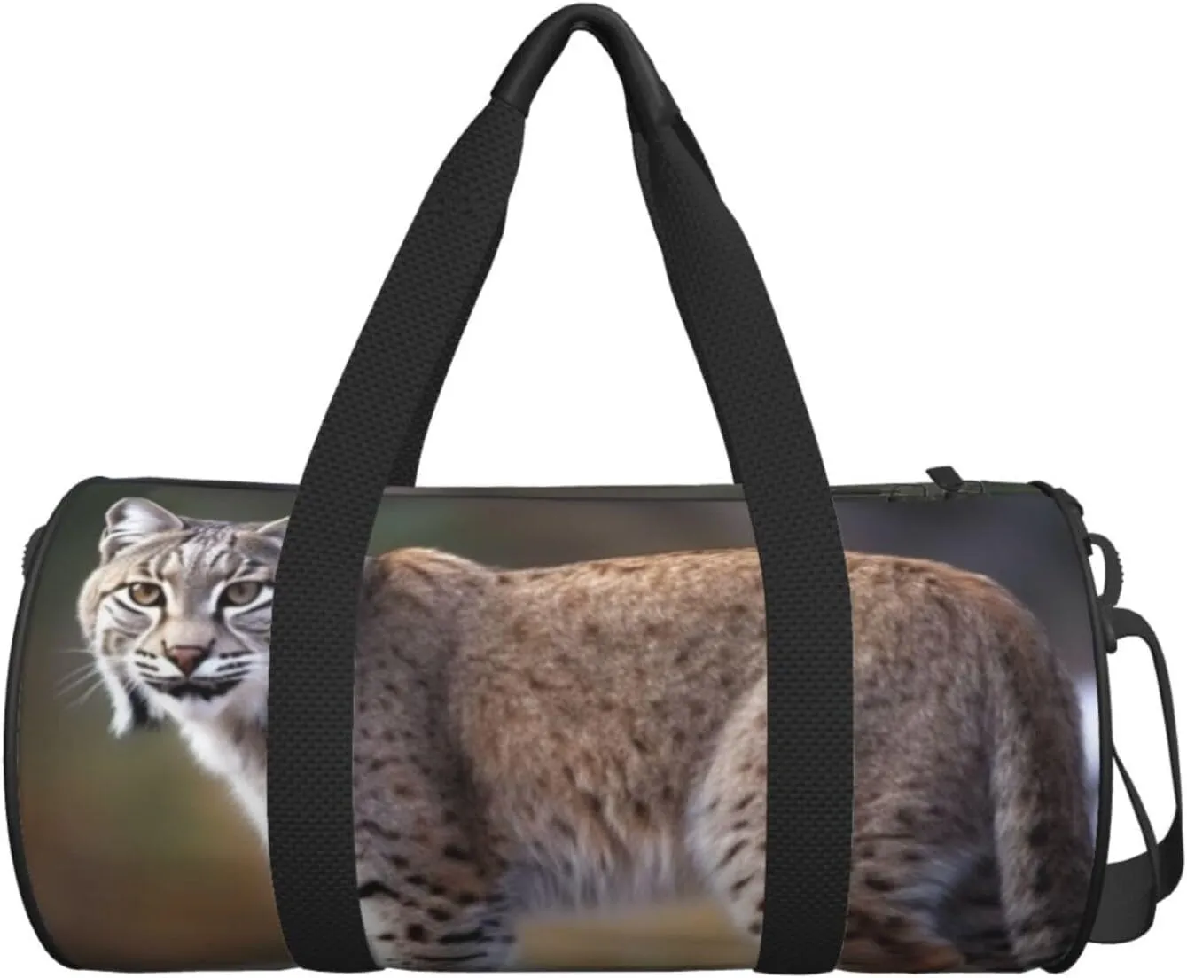 Travel Duffle Bag Weekender Bags For Men Women With Shoe Compartment Large Capacity Weekender Overnight Bag Wild Bobcat Carry On Tote Bags Sport Gym Bag For Travel Yoga