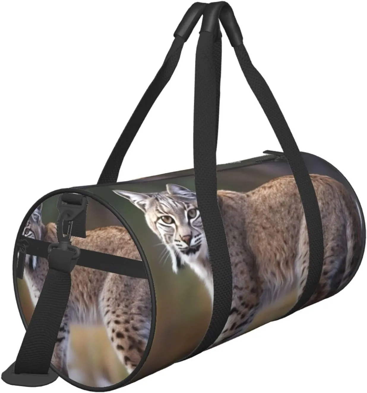 Travel Duffle Bag Weekender Bags For Men Women With Shoe Compartment Large Capacity Weekender Overnight Bag Wild Bobcat Carry On Tote Bags Sport Gym Bag For Travel Yoga
