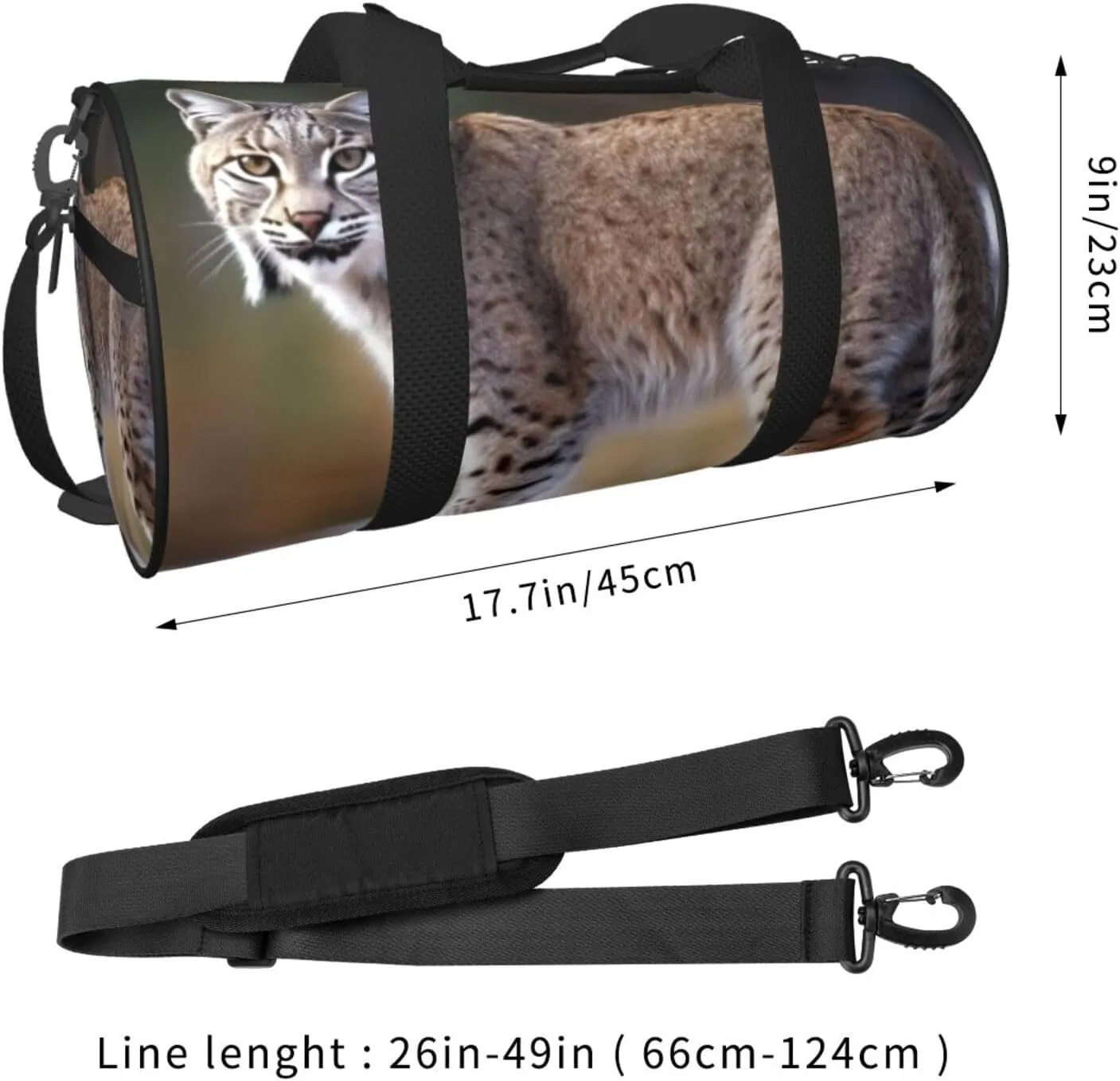 Travel Duffle Bag Weekender Bags For Men Women With Shoe Compartment Large Capacity Weekender Overnight Bag Wild Bobcat Carry On Tote Bags Sport Gym Bag For Travel Yoga
