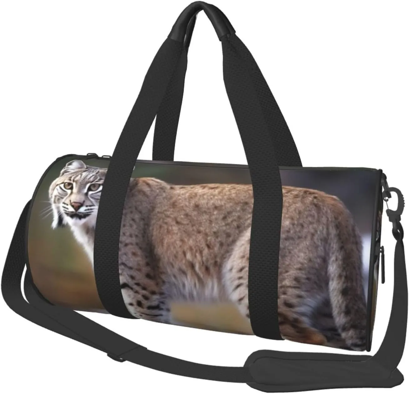 Travel Duffle Bag Weekender Bags For Men Women With Shoe Compartment Large Capacity Weekender Overnight Bag Wild Bobcat Carry On Tote Bags Sport Gym Bag For Travel Yoga