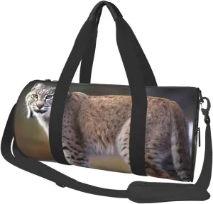 Travel Duffle Bag Weekender Bags For Men Women With Shoe Compartment Large Capacity Weekender Overnight Bag Wild Bobcat Carry On Tote Bags Sport Gym Bag For Travel Yoga