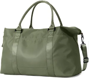 Travel Duffle Bag, Weekender Travel Bag Men Small Gym Bag for Women, Hospital Bag for Labor and Delivery, Overnight Bag Luggage Bag with Trolley Sleeve, Airplane Travel Essentials for Flying(Green)