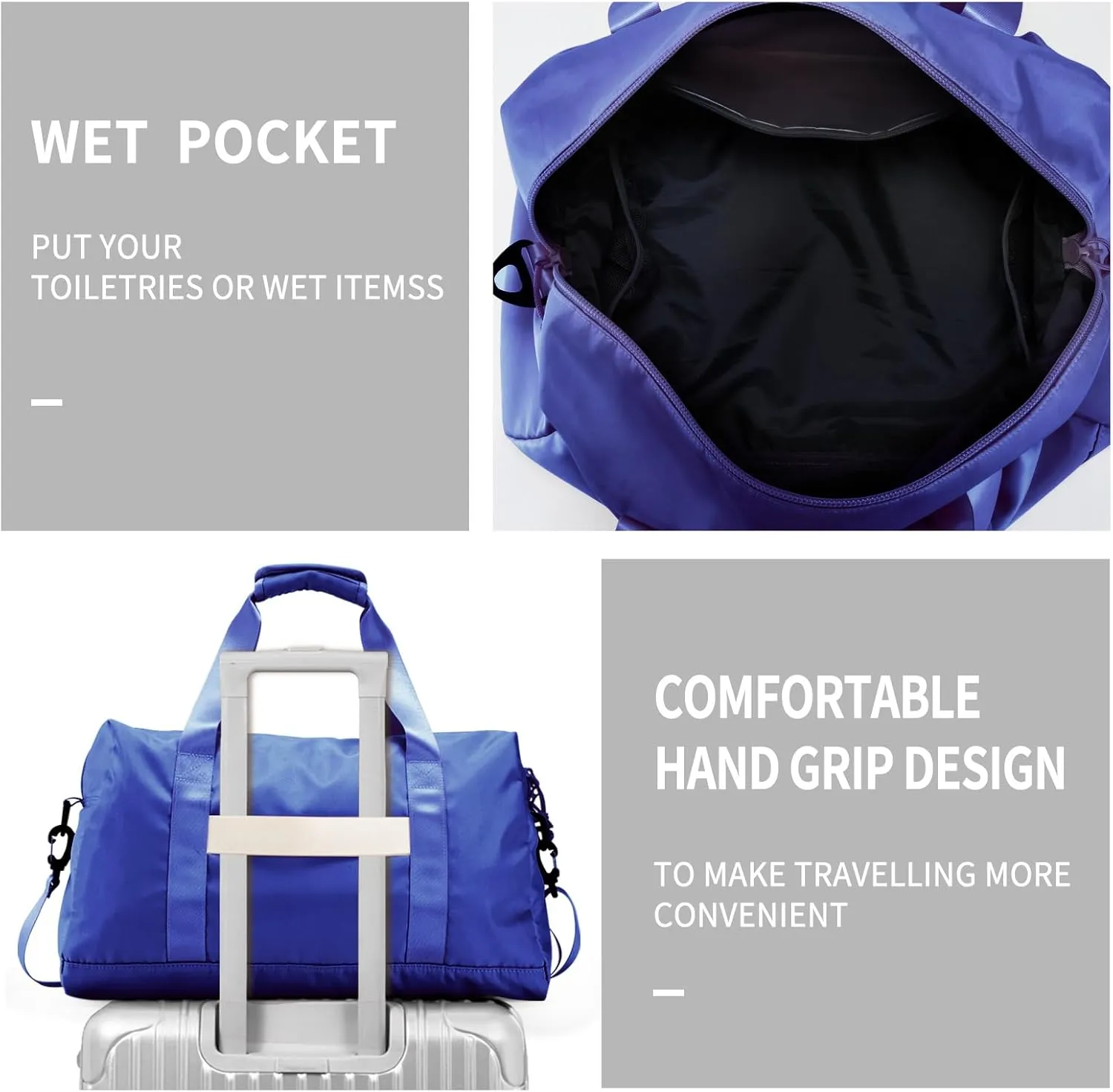 Travel Duffle Bag,Sport Gym Bag for Men And Women with Wet Pocket,Weekender Bag Carry On Tote Bags for Airplane
