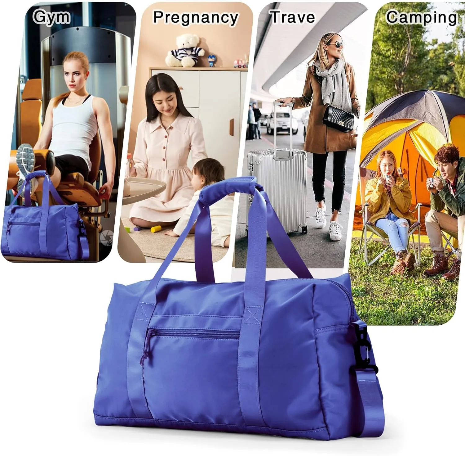 Travel Duffle Bag,Sport Gym Bag for Men And Women with Wet Pocket,Weekender Bag Carry On Tote Bags for Airplane