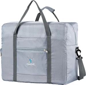 Travel Tote Bag Foldable Travel Duffel Bag For Spirit Airlines Personal Item Bag, Weekender Bags for Men Women with Shoe Compartment, Carry on Overnight Bag(Gray,20L)