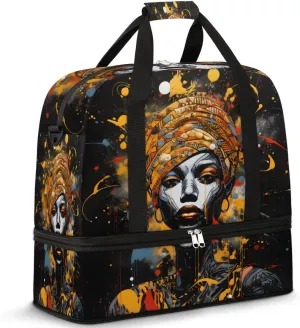 Travel Weekend Bag Ethic Woman Sports Tote Gym Bags for Women Men, Woman Shoulder Weekender Overnight Bag with Shoes