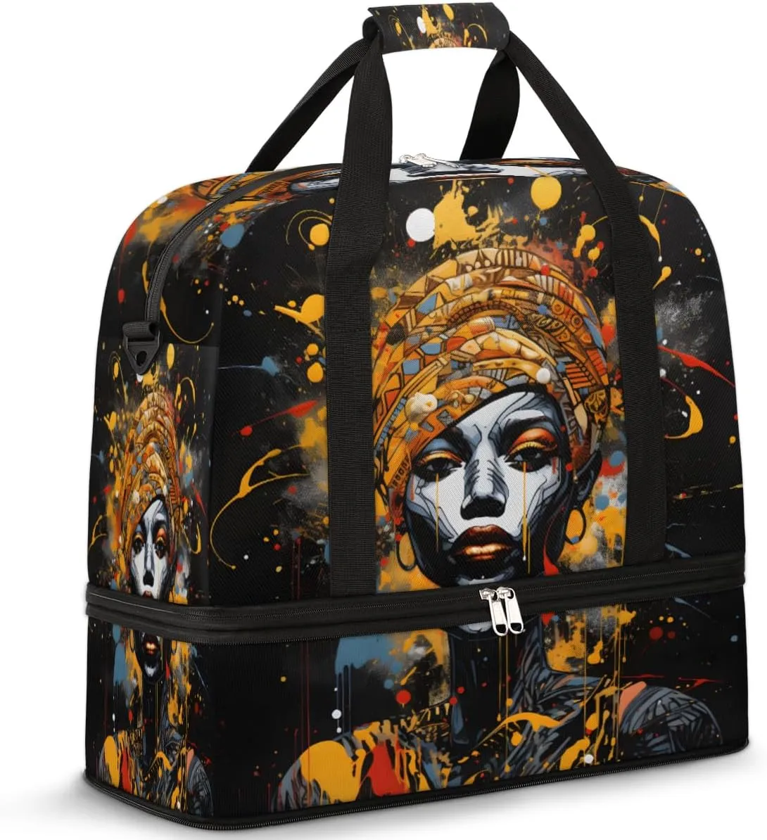 Travel Weekend Bag Ethic Woman Sports Tote Gym Bags for Women Men, Woman Shoulder Weekender Overnight Bag with Shoes