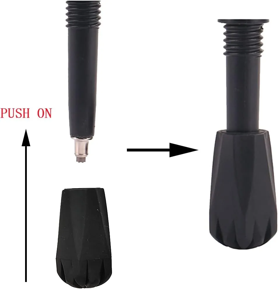 Trekking Pole Accessories Extra Thick and Wear Resisting Rubber Tips Snow Support Mud Support for Hiking Poles for All Common Trekking Poles, Hiking Sticks, Nordic Walking Poles with a Inner Diameter of 11mm/0.43"