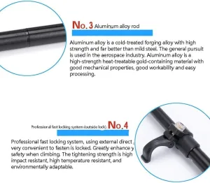 Trekking Poles, Walking Poles Walking Trekking Poles, Collapsible Folding Adjustable Lightweight Aluminum Hiking Poles with Anti-Shock, Quick Lock System for Men & Women Camping