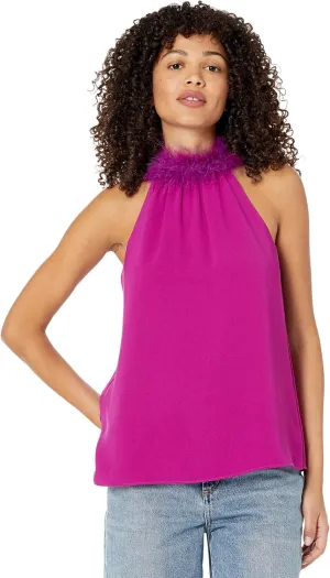 Trina Turk Women's Feather Trim Halter Top