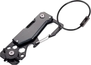 Troika TOOLINATOR KTL25/TI Mini Tool with 10 Functions Knife Keyring (Wire Loop) with Carabiner Bottle Opener Stainless Steel/Aluminium Original