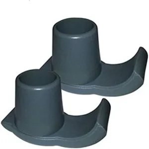 Tulimed Gray Walker Ski Glides, Easy to Use Rubber Walker Glides, Universal Replacement Glide Caps, Heavy Duty Coaster Skis for Medical Walkers 2 Pair