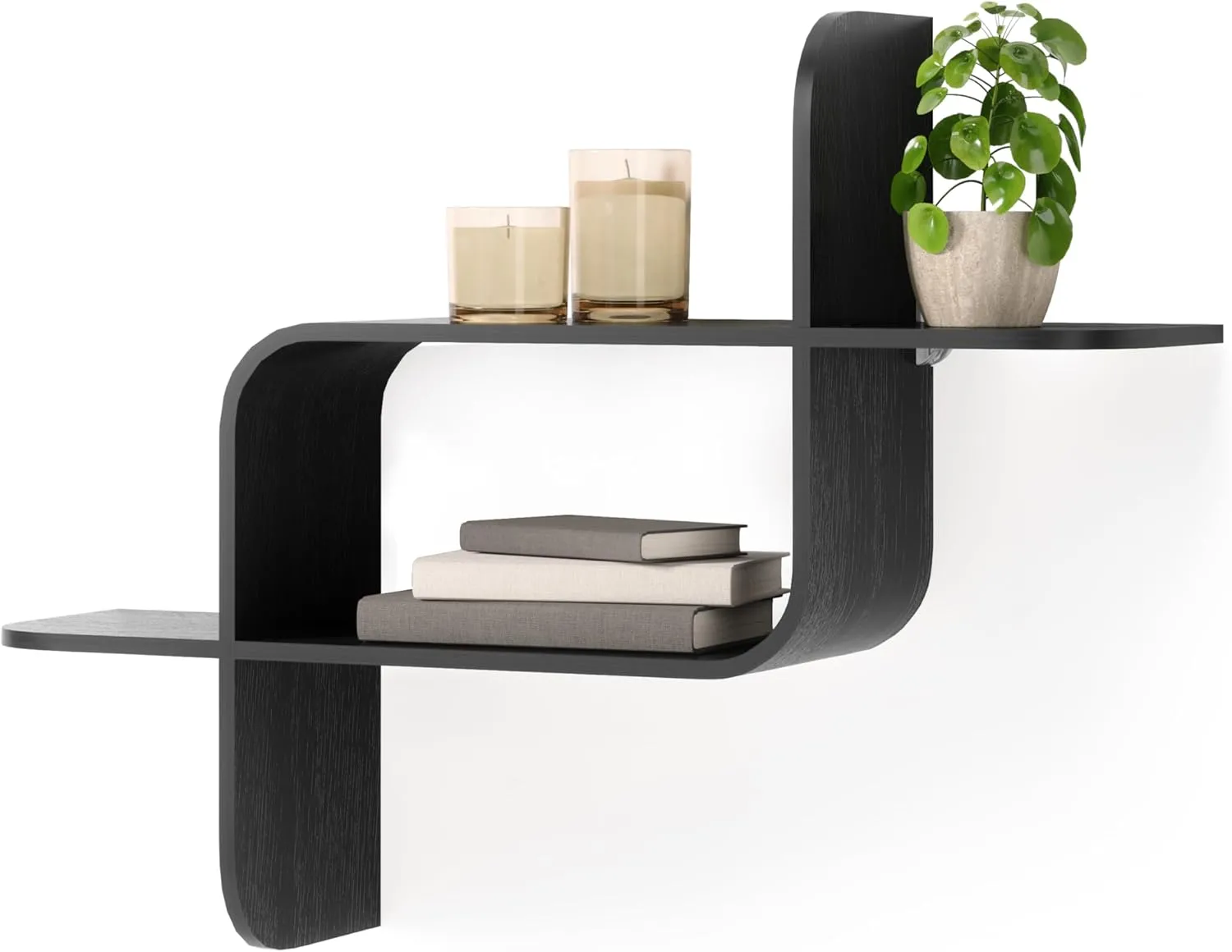 Umbra Wall Mounted Shelf, Vertical/Horizontal, 24.4 x 18.5 inches (62 x 47 cm), Black