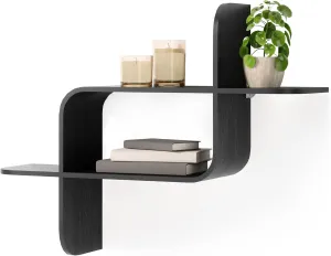 Umbra Wall Mounted Shelf, Vertical/Horizontal, 24.4 x 18.5 inches (62 x 47 cm), Black