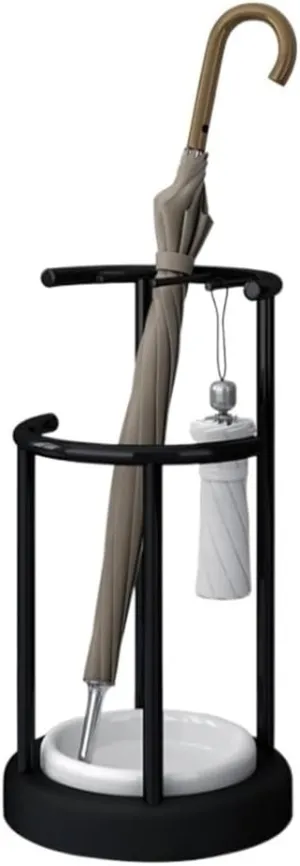 Umbrella Holder Umbrella Stand Umbrella Stands Holder for Entryway Round Umbrella Stand Black Words Hollow Umbrella Bucket Umbrella Rack Umbrella Organiser (Color : Noir, Size : 30 * 30 * 57