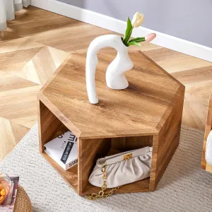Unique Coffee Table for Home, Noguchi Coffee Table with Storage Space Characteristic Pattern Stickers Multi-Hole Simple and Convenient Design Natural Wood Desk for Living Roon (Wood 1  MDF)