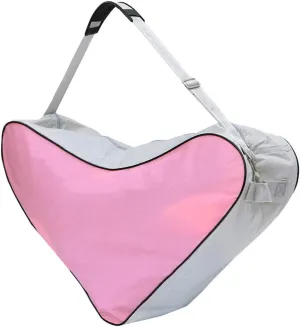 Unisex Ice Skate Bag Mesh Cloth Tote Bag Skating Triangle Shoulder Bag for Roller Skates Inline Skates Pink