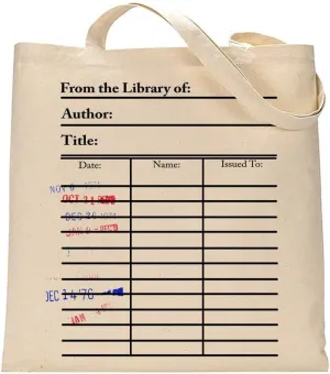 Universal Zone Library Card Tote. Card Holder With Day Due Stamps. Book Bag