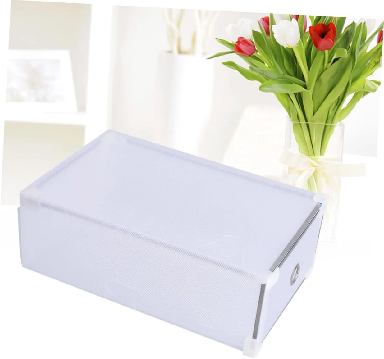 Unomor Shoe Box Storage Organizer 5 Pull-out Drawers Women's Shoes Storage White 31x20x11cm Semi