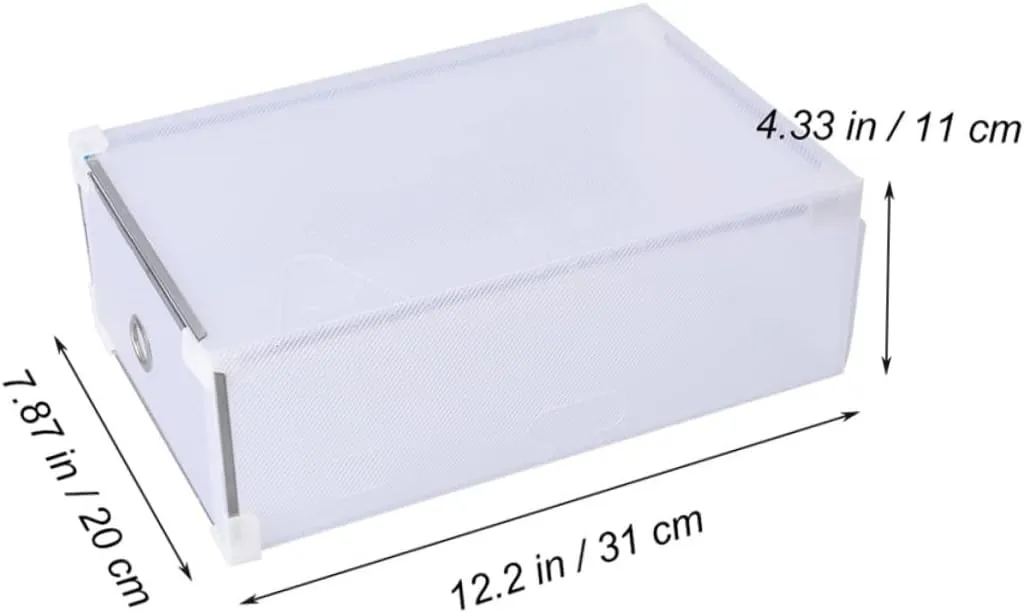 Unomor Shoe Box Storage Organizer 5 Pull-out Drawers Women's Shoes Storage White 31x20x11cm Semi