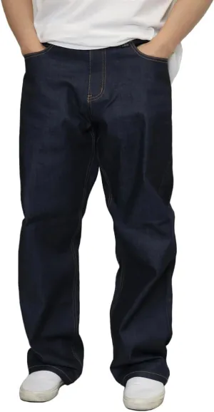 URBANJ Men's Baggy Jeans Loose Fit Wide Leg Denim Pants