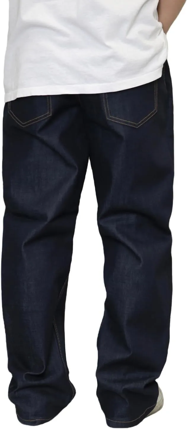 URBANJ Men's Baggy Jeans Loose Fit Wide Leg Denim Pants