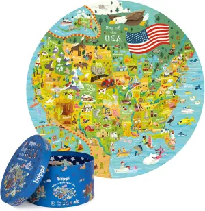 USA State Map Jigsaw Puzzles - 150 Piece Map of The USA Puzzle for Kids from 100% Recycled Card - Puzzle of USA Map for Kids Learning Resources - for Children Ages 5  by boppi