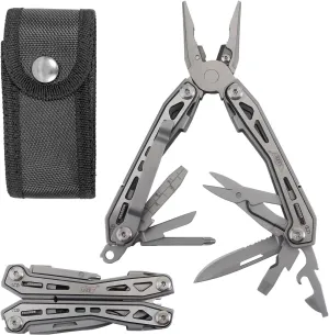 UZI Multifunctional 20-in-1 Multitool with Scissors, Glass Screwdriver, Wire Stripped, Bottle Opener, Can Opener & More - Stainless Steel Multi Tool Pocket Knife for Camping Fishing Survival Hunting