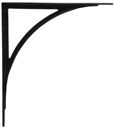 Van Dyke's Restorers 11 Inch X 8 3/4 Inch Arched Iron Shelf Bracket, Black Powder Coat