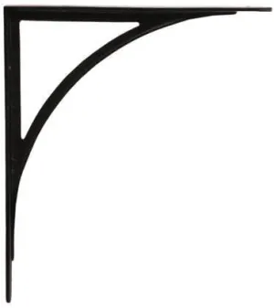Van Dyke's Restorers 11 Inch X 8 3/4 Inch Arched Iron Shelf Bracket, Black Powder Coat